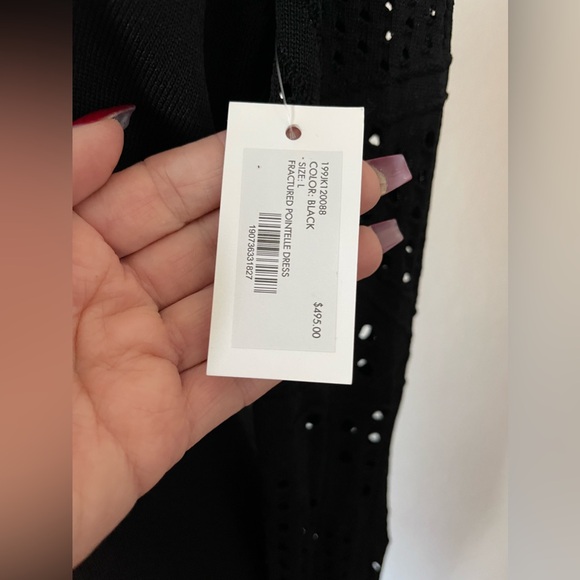 NWT Milly Fractured Pointelle dress, w/ back zip, 65% rayon, 35% nylon, Size Lg - Picture 4 of 11